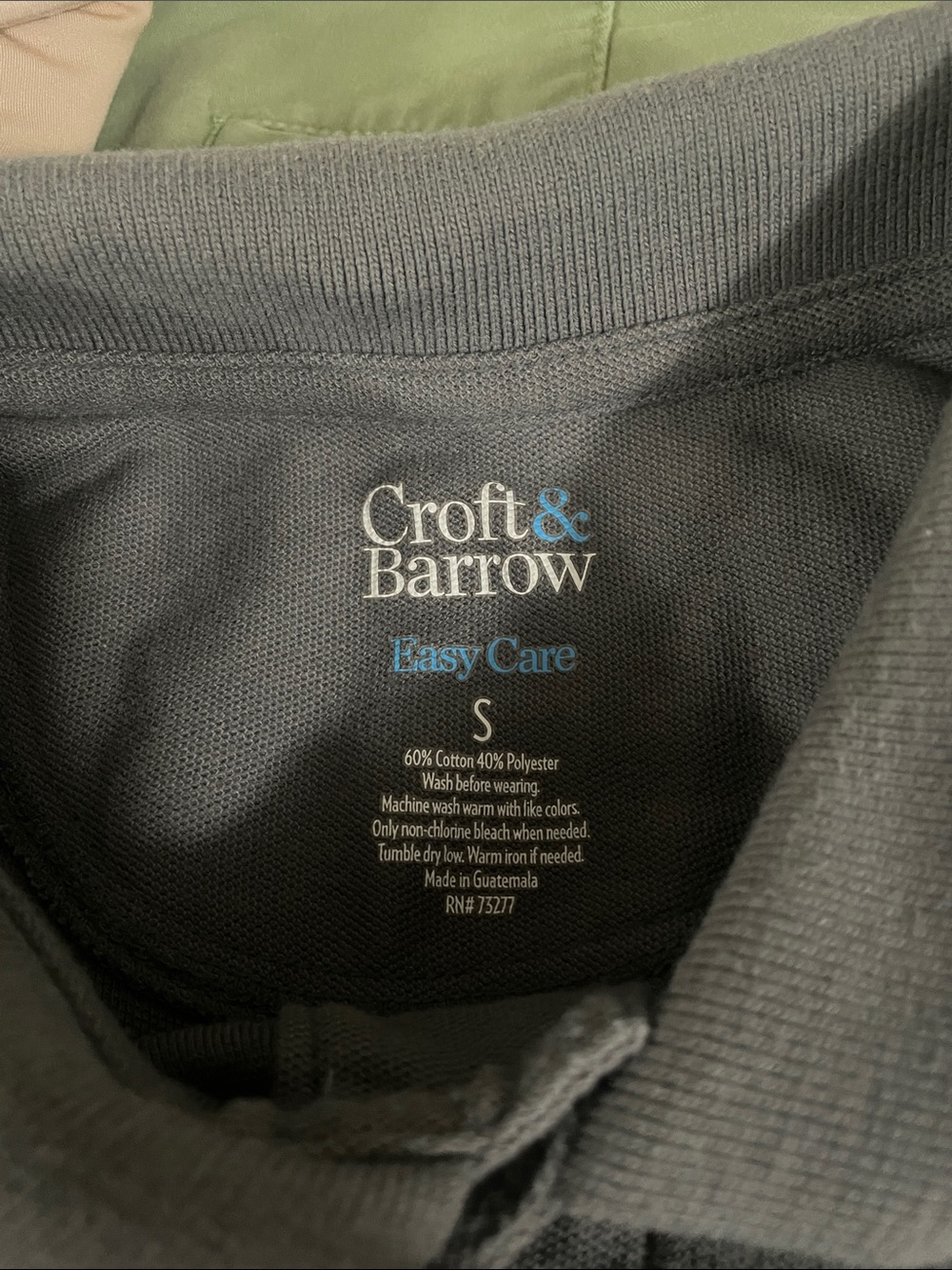 croft & barrow Men's Slate Gray Short-Sleeve Polo - Picture 4 of 4